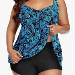 Blue Floral Women's Swim Sarong Size XL Photo 0