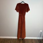 Baltic Born  Andi Dress in Ribbed Copper Velvet Striped Wrap Dress Photo 5