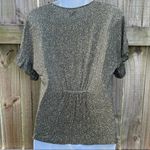 Dolan green printed peplum short sleeve blouse Photo 3