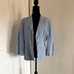 Kasper 100% Linen Women's Blazer Light Blue Size 10 Photo 5