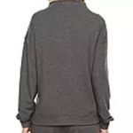 Ambrielle Women's Long Sleeve Funnel Neck Pajama Top Photo 2