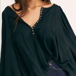 Free People Black Cotton Blend Long Sleeve Ladies Top Size S ✨ Photo 1