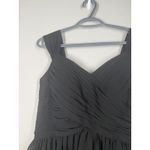 Azazie Black Angie Dress Sz A4 Aline Corset Chiffon Dress Formal Bridesmaid Photo 2