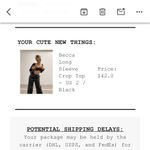 Princess Polly  black long sleeve crop top size 2 Photo 2