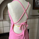 None Bubble gum Pink terry cloth dress low back and deep v neck size small / medium Photo 2