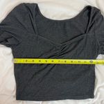SheIn Solid Gray Ruched Short Sleeve Crop Top Cotton T-Shirt Size Medium Photo 5