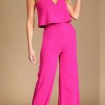 Lulu’s Power Of Love Strapless Jumpsuit Pink Photo 0