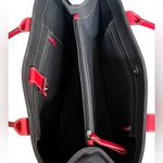 Kate Spade Black Canvas Vintage Tote w/ Red Leather Handles, Bottom & Trim Photo 9