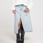One Teaspoon  Distressed Blue Denim Skirt(Size 26) Photo 1