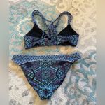 Red Carter  Teal and Black Patterned Bikini Photo 1
