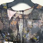 Cinq A Sept Dress Marianne Floral Silk Organza Tie Wedding Black Multi 0 NWT Photo 8