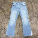 KanCan Flare Curvy High Rise Slit Frayed Hem Jean Blue Size 30 Photo 1