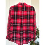 Equipment  Femme 100% Silk Signature Silk Shirt Red and Black Plaid, Size S, EUC Photo 2