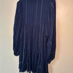 Lulus  Navy Blue Striped Long Sleeve Tiered Swing Dress Metallic Boho Siz… Photo 13