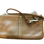 Coach Women's Brown Pebble Leather Wristlet Wallet Zipper Accents Photo 8
