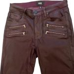 Paige High Rise Edgemont in Black Cherry Silk Coated Jean, Sz 29 Photo 8