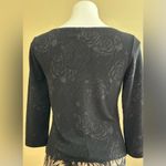 Hanky Panky BlackRose Design Vintage Brocade Long Sleeve Top Good Condit… Photo 3