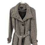 Worthington Women's XL Coat Black White Tweed Long Sleeve Belted Collar Photo 1