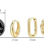 Gold Hoop Earrings| 3 Pairs| 14K Gold Plated| Lightweight| Hypoallergenic Hoops Photo 1