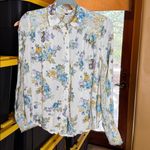 Free People  HOLD ON TO ME FLORAL LONG SLEEVE BLOUSE IVORY COMBO SIZE SMALL Photo 7