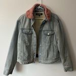 EXPRESS light blue denim jacket with sherpa inside Photo 0