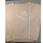 Beachy X Goldfish Kiss XL Tropical Vibes Tan Oversized Knit Pullover Sweater Photo 2