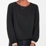 Stella & Dot  Black Drape Top with Gold Cuffs. Size Small. Photo 3