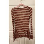 Anthropologie Scrapbook Striped Asymmetrical Hem Button Down Cardigan, M Red Size M Photo 4