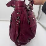 B Makowsky Leather Shoulder Bag Magenta Pink Pebble Grain Hobo Purse Purple Photo 13
