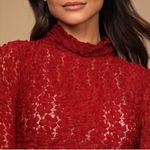 Free People Intimately  Day & Night Sheer Lace Bodysuit Top Women Small Red Thong Photo 3