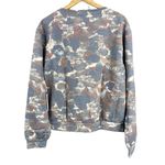 Sol Angeles Camo Long Sleeve V-Neck Pullover Sweatshirt Blue Brown Womens XL New Photo 1