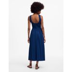 Madewell  The Petite Melody Scoopback Smocked Midi Dress Blue Moon Small NWT Photo 3