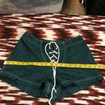 Vintage 80s 90s Green Nylon Athletic Micro Mini White Shoe Lace Up Shorts Retro Y2K Low Waist Grunge Photo 3