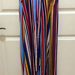 Harper Heritage  Multi-Color Stripe V-Neck Button Down Short Sleeve Maxi Dress Photo 5