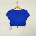 Halara  Royal Blue front tie crop top Photo 2