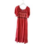 Polagram Boho Chic Embroidered Midi Gypsy Short Sleeves Dress SZ L #2468 Photo 2