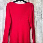 Planet Gold Size 2X Red V-neck Ribbed Zipper Front Long Sleeve Sweater Dress Photo 9