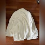ZARA  Basic Floral Embroidered Sleeve White Blazer Coat Photo 4