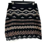 Paper Crane NWT  size medium mini‎ skirt black with bronze white embellisments Photo 1