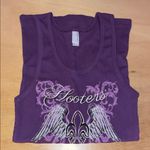 Hooters New Womens Vintage  Purple Angel Wings Ribbed Tank Stretchy Size Medium Photo 1