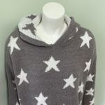 Revolve x Maronie Sweatshirt Oversized Lounge Star Fleece Gray and White Medium Photo 2