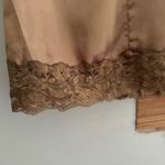 Denim 24/7 Satin Top Vintage Brown Satin Sleeveless Blouse with Lace Detail Photo 2
