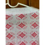 Geometric Print Waffle Knit Thermal Top Long Sleeve Vintage Style size L Red Size L Photo 3