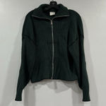 Varley  Carmen Rib-Knit Zip Through Cardigan Darkest Spruce Sweater Large L Photo 0