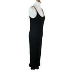Things Between Ribbed Knit Midi Tank Dress Black Beige Trim Small Sleeveless‎ Photo 2