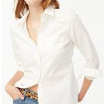 J.Crew Factory Top Petite Button-Up Oxford Shirt in Signature Fit White PXS NWT Photo 0