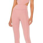 Free People Movement Jumpsuit Small Light Pink Cutout Active Back It Up Bodysuit Photo 0