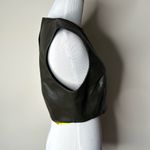 ZARA  Olive Green Faux Leather Crop Top Photo 5