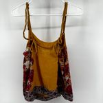 Free People Move Lightly Satin Tank Top Floral Scoop Neck Cami Yellow Pink XS Photo 5
