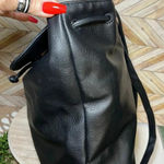 Victoria's Secret Victoria Secret Faux Leather Drawstring Backpack Black Roomy Travel Everyday Bag Photo 6